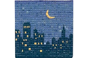 ALEA MOSAIC Découvrez l'Art Ancien de la Mosaïque avec Notre Kit pour Adultes, Carré de 15cm La nuit