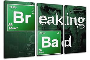 Dream-Arts Breaking Bad Motiv, 3-teilig auf Leinwand (Gesamtformat: 120x80 cm), Hochwertiger Kunstdruck als Wandbild. Billiger als EIN Ölbild! Achtung KEIN Poster oder Plakat!