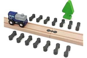 Locorico - Pack de 15 Raccords Male en Forme d'Os pour Train en Bois Compatible Brio