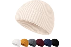 NEOLA Beanie Hat Men - Fisherman Beanie Trawler Beanie Knitted Cuffed Winter Hat Skullcap Gifts for Men UK