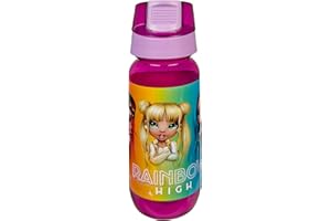 Scooli Rainbow High butelka na napoje dla dzieci z motywem - butelka na wodę z tworzywa sztucznego bez BPA - pojemność ok. 450 ml - otwierana pokrywka - idealna do przedszkola i szkoły
