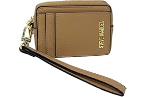 Steve Madden Bpipper Zip Around Card Case Wristlet, Camel, One size