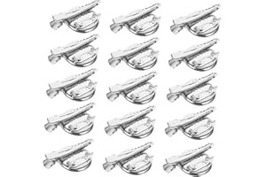 EXCEART 40 Pezzi Spille Rotonde Con Castone, Base Spilla Per Gioielli, Accessori Per Spille Fai Da Te, 2.5cm, Argento, Per Decorazione E Abbigliamento