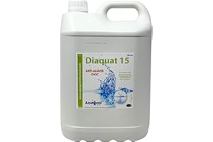 DIASA INDUSTRIAL Algicide Anti Algues Piscine, rattrapage Choc Eau Verte │Anti Eau Verte/Trouble, Traitement Anti-algues 1L et 5L │Produit Stop algues et récupération des eaux Troubles (5L)
