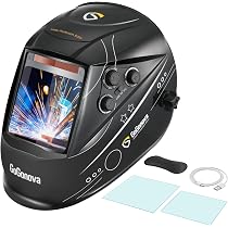 Casco Da Saldatura Automatico HXZVOGEN - Ampia Visibilità, Oscuramento DIN 4-9/9-13, Sensori Solari, Leggero E Comodo