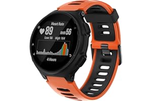 ANBEST Cinturino in Silicone per Garmin Forerunner 735XT/235/220/230/620/630 Cinturino Sportivo di Ricambio per Approach S20/S5/S6 Braccialetto Sostitutivo, Arancione/Nero