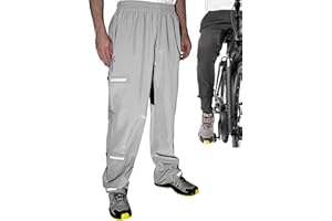 Valkental® Ultimative Regenhose für Radfahrer – Unisex – Leichte Überhose mit innovativem Klettsystem – 10.000mm Wassersäule – Verstellbare Weite & Länge – Reflektierende Fahrradhose Damen & Herren