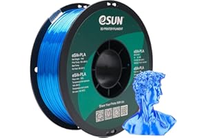 eSUN Filamento PLA Seda 1.75mm, Sedoso Brillante Impresora 3D Filamento PLA, Precisión Dimensional +/- 0.05mm, 1KG Carrete (2.2 LBS) para Filamento de Impresión 3D, Azul Seda