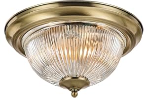 Happy Homewares Traditional Antique Brass IP44 Bathroom Ceiling Light Fitting