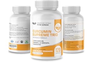 ZAMZAM WELLNESS HERBS Curcumin Supreme Trio with 95% Curcumin, Boswellia Serrata & BioPerine® | Natural Joint, Mobility & Immune Support | Anti-Inflammatory Turmeric Supplement | 120 Vegan Capsules