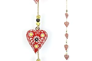 LOUDelephant Hanging Mobile Decoration String of Hearts - Red - Sand String