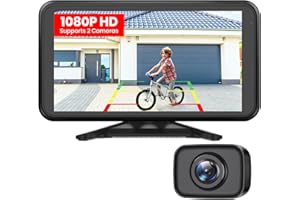 AUTO-VOX Wireless Reversing Camera Kit: 5" HD 1080P Monitor, Easy Installation, Clear Night Vision, IP69K Waterproof, 2 Channels Zero-Lag Digital Signal for Car, Van, Truck & SUV - W12