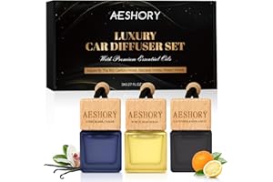 Aeshory 3 x 8 ml odświeżacz powietrza do samochodu, kolekcja hotelowa, odświeżacz powietrza do zawieszenia, z uchwytem, dekoracja wnętrza, automatyczny dozownik zapachów do samochodu w taksówce