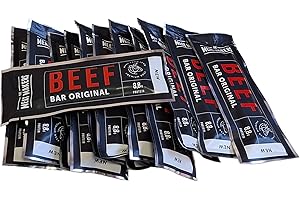 ‎THE MEAT MAKERS The Meat Makers Beef Bar (12x25g) - Hochwertiges getrocknetes Fleisch, proteinreicher Rindfleischriegel, schnelle Energie, getrocknetes Fleisch für Menschen, exklusive Produktionstechnologie