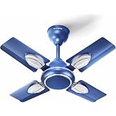 LONGWAY Kiger P1 600 mm/24 inch Ultra High Speed 4 Blade Anti-Dust Decorative Star Rated Ceiling Fan 2 Years Warranty (Silver Blue, Pack of 1)