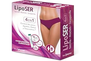DENIPHARMA Liposer - 16 sticks - Elimina la grasa acumulada en Abdomen, Caderas. Piernas, Espalda y Brazos - Adelgazante 4 en 1 - Apetito Detox Depurativo, Resultados en 16 días - 1 al día, unisex.