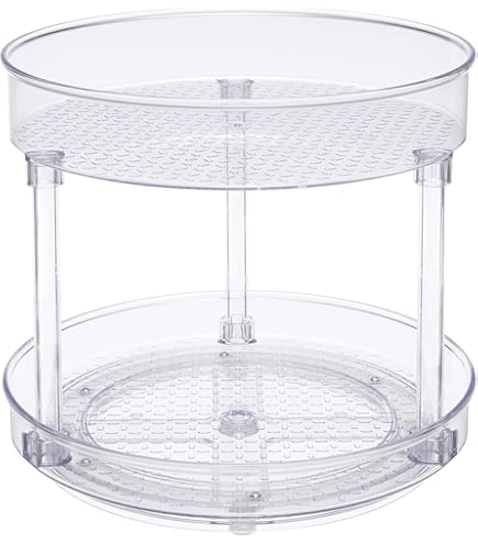 Lazy Susan organizer voor op het aanrecht, roterend kruidenrek, 2 lagen