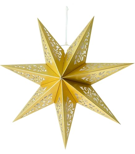 YEPSIO Paralume di carta a forma di stella, grande 60 cm