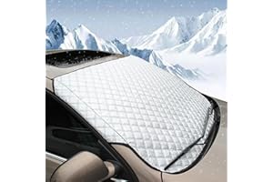 BEEWAY Auto Frontscheibenabdeckung, Ultra-Dick und Ganzjährig Auto Windschutzscheiben Abdeckung Sonnenblende Wintergegen Schnee EIS Frost Sonne UV Staub Wasserbeständig(140 x 90cm)