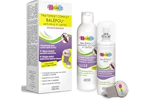 PEDIAKID - Traitement complet Balépou® anti-poux et lentes - 1 Shampoing Anti-Poux et Lentes 200 ml + 1 Spray Répulsif 100 ml + 1 peigne
