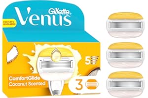 Gillette Venus Comfortglide LAMETTE DONNA RICAMBIO per RASOIO DONNA Cocco Plus Olaz, LAMETTE (da 5 Lame), per una Rasatura Liscia e Profonda, Skin Cushion con Idratante Olaz, idea regalo
