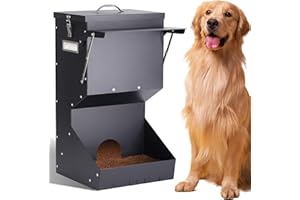 MASXIRCH Comedero AutomáTico para Perros de Raza Grande, 25 Libras de Gravedad para Perros Al Aire Libre e Interior, Comedero Colgante para Grandes y Gatos