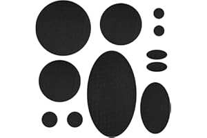 GRVICH 11 PCS Kit- Repair Patches for Down Jackets, Nylon Repair Tape Self-Adhesive Repair Patch, Round and Oval Shape Black Fabric Repair Patch, for Coat Clothes Tent Sleeping Bag Ski Clothing