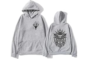 Kinsea Hollow Felpe con Cappuccio Knight Hooded Sweatshirt Men's Casual Hoodie Long Sleeve with Pocket for Men And Women Streetwear Clothing