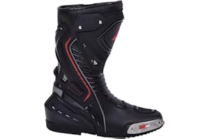 Bohmberg Stivali da Moto, Stivali Sportivi in Pelle, Pelle Resistente Idrorepellente con Protezioni Fisse/Design Molto Cool/urbano, motociclista