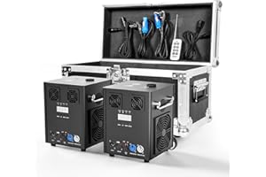 Erreyht Set di 2 macchine pirotecniche Cold Spark 700W D-MX con flightcase, telecomando per feste, Halloween, Natale, matrimoni, eventi sportivi