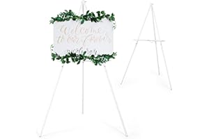 VISWIN 160 cm Tripod Easel Wooden Large Foldable Easel Large for Wedding, Signs, Posters, A-Frame Canvas Stand with Tray for Painting, Canvas - White
