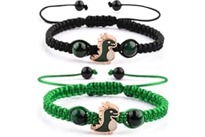 LunarCharm 2 pieces bracelet boys dino, children bracelet, braided bracelet, dinosaur bracelet boys, dino friendship bracelet, as gifts for children's birthday party