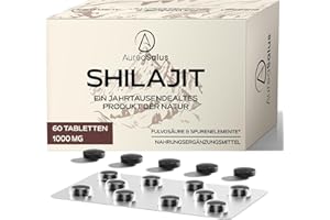‎AUREASALUS Shilajit Tabletten 30.000 mg hochdosiert – Reines Himalaya Shilajit aus 5.500 m Höhe, 1.000 mg je Portion, mit Fulvinsäure & Mineralien, vegan, praktische Harz-Alternative (60 Stück (1er Pack))