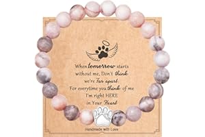EQLEF Regali Memoriali Per Cani Regali Di Lutto Per Gatti Bracciale Elastico Di Zampa Di Perline Simpatia Ricordo Presente Per Amante Del Cane Del Gatto