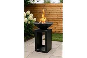 OTZ Stainless Steel Chiminea Outdoor Fire pit Log burner Heater 100cm x 30cm x30cm Fully assembled. Heat Resistant Up to 750°C