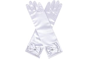 LUYANFX Prinzessin Handschuhe Mädchen Prinzessin Kostüme Zubehör, Prinzessin Dress up Accessoires Handschuhe Weiß, Kostüm Handschuhe für Geburtstag, Karneval und Fasching