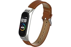 BDIG Correa de Mi Band 3 Mi Band 4 Correas Repuesto para Xiaomi Mi Band 4 Mi Band 3 (diseño de Moda Original) (PU DS, Marrón)