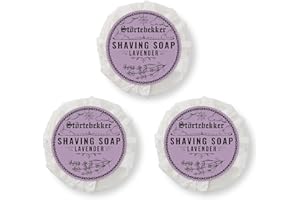STÖRTEBEKKER SHAVING ACCESSORIES Störtebekker Premium Sapone da rasatura (Lavanda) - per una ricca schiuma da barba - Perfetto per la rasatura con rasoio di sicurezza e rasoio a lama dritta - vegano - fatto a mano (210g, 3pcs.)