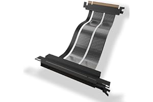 AsiaHorse Câble de Montage GPU PCIE 4.0 16X, Câble d'extension GPU PCIE 4.0 Ultra-Flexible avec Vitesse Rapide, Câble Riser Gen.4 de la Carte mère au câble Riser GPU 4.0, 180°, 25CM, Noir