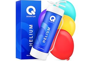 Quantum Helium Gas Bottle Compact - 370L Balloon Gas for up to 45 Balloons - Easy Dose Valve, Ready to Use & Provides Long-Lasting Floating Balloons at Celebrations