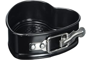 Küchenprofi Molde para tartas con forma de corazón, 11,5 cm, 4,5 cm de alto, antiadherente, forma de corazón, color negro, a prueba de fugas, pasteles creativos en forma de corazón para el día de la