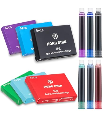 WRITECH Stylo Plume Rétractable à Pointe Fine - Cartouches D'encre Bleue Incluses (blanc