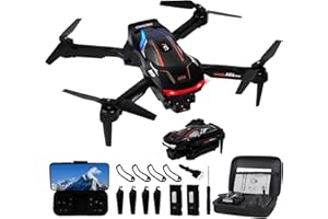 Blumacht Dron Plegable con Cámara HD 1080P, FPV Wi-Fi Gran Angular 120°, Fácil Despegue/Atterrizaje, Giro 360°, Follow Me, Fotos por Gestos, 2 Baterías - Ideal para Niños y Principiantes