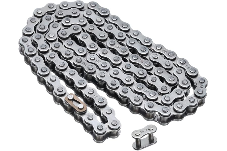 sourcing map #35/ DIN/ISO 06C Roller Chain 10 Feet 3/8" Pitch Carbon Steel Roller Chains for Go-karts, Bicycles, 320 Links