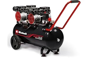 Einhell Compresseur à air silencieux TE-AC 270/50 Silent Plus (1500W, Cuve de 50 L, Pression 8bar, Débit d'aspiration 270l/min, Moteur sans huile, Réducteur de pression)