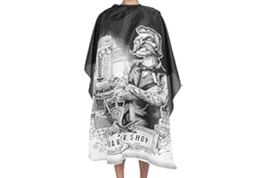 YUYTE Mantella da Parrucchiere, Mantellina per Taglio Capelli, 150 * 135cm Barbero Mantella Antistatico con Fibbia, Ideale per Salone, Taglio e Styling dei Capelli, Accessori da Barba