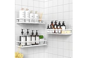 UUlioyer Duschablage Ohne Bohren, Wasserdichter und Rostfreier Duschregal, 3 Stück Badezimmer Regal Organizer, Shampoo Duschgel Halterung für Dusche (Weiß- 3 Stück)
