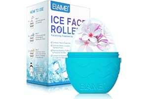 QUROMOJY Ice Roller Visage et Yeux,Massage de la glace pour les yeux réutilisable,Visage Anti Rides,Rétrécit les pores et poches,Beauté du visage,éclaircit et Raffermit la Peau (Bleu)