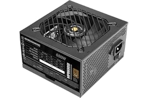Mars Gaming MPB650SI, Fuente Alimentación ATX 650W, 7 Años Seguridad, 80Plus Bronze 230V, 90% Eficiencia, Ventilador SI Extreme Silence con Núcleo de Cobre, Tecnologías AI2-RPM, DC-DC y SMD, Negro