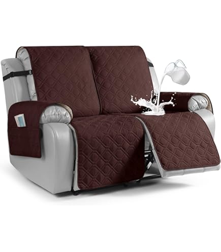 Ruaozz Waterproof Recliner Sofa Cover 3-Seater, Chocolate (Fits